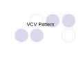 VCV Pattern VCV Pattern go What vowel sound do you hear