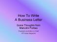 How To Write A Business Letter Some Thoughts from Malcol