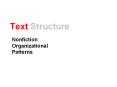 Text Structure Nonfiction Organizational Patterns Tex