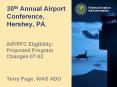 30th Annual Airport Conference, Hershey, PA. AIP/PF