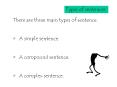 Types of sentences There are three main types of sentence. 