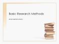 Basic Research Methods Annie Gabriel Library Identify 