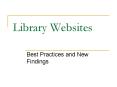 Library Websites Best Practices and New Findings Joyc