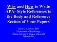 Why and How to Write APA- Style References in the Body an