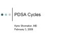 PDSA Cycles Kyrie Shomaker, MD February 3, 2009 PDSA Cycle
