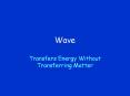 Wave Transfers Energy Without Transferring Matter Wave 