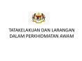 tatakelakuan dan larangan dalam perkhidmatan awam conto