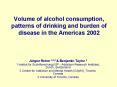 Volume of alcohol consumption, patterns of drinking and burden of disease in the Americas 2002