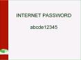 INTERNET PASSWORD abcde12345