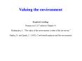 Valuing the environment