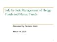 SidebySide Management of Hedge Funds and Mutual Funds