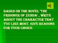 BASED ON THE NOVEL THE PRISONER OF ZENDA , WRITE ABOUT THE CHARACTER THAT YOU LIKE MOST' GIVE REASON
