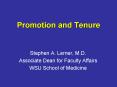 Promotion and Tenure