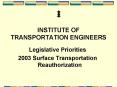 I INSTITUTE OF TRANSPORTATION ENGINEERS