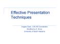 Effective Presentation Techniques