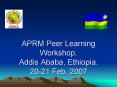 APRM Peer Learning Workshop, Addis Ababa, Ethiopia' 2021 Feb, 2007