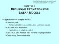 CHAPTER 3 RECURSIVE ESTIMATION FOR LINEAR MODELS