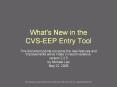 What's New in the CVSEEP Entry Tool