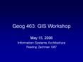 Geog 463: GIS Workshop