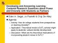 Developing and Answering LearningCentered Research Questions about Power and Diversity with Students