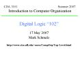 CDA 3101 Summer 2007 Introduction to Computer Organization