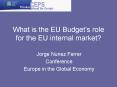 What is the EU Budgets role for the EU internal market