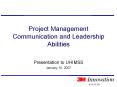 Project Management Communication and Leadership Abilities