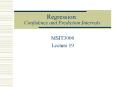 Regression: Confidence and Prediction Intervals