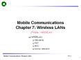 Mobile Communications Chapter 7: Wireless LANs