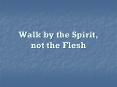 Walk by the Spirit, not the Flesh