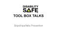 TOOL BOX TALKS
