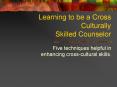 Learning to be a Cross Culturally Skilled Counselor