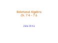 Relational Algebra Ch' 7'4 7'6
