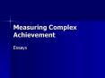 Measuring Complex Achievement