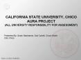 CALIFORNIA STATE UNIVERSITY, CHICO AURA PROJECT ALL UNIVERSITY RESPONSIBILITY FOR ASSESSMENT