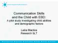 Communication Skills and the Child with EBD: A pilot study investigating child abilities and demogra