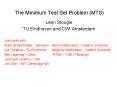 The Minimum Test Set Problem MTS