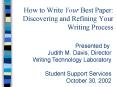 How to Write Your Best Paper: Discovering and Refining Your Writing Process