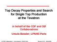 Top Decay Properties and Search for Single Top Production at the Tevatron