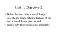 Unit 1, Objective 2: