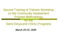 Second Training of Trainers Workshop on the Community Assessment Process Methodology for the Gemi Di