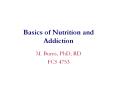 Basics of Nutrition and Addiction