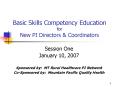 Basic Skills Competency Education for New PI Directors