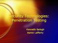 Security Technologies: Penetration Testing