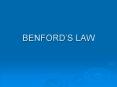 BENFORDS LAW