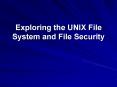 Exploring the UNIX File System and File Security