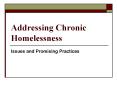 Addressing Chronic Homelessness
