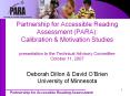 Partnership for Accessible Reading Assessment (PARA): Calibration