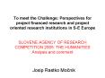 To meet the Challenge: Perspectives for project financed research and project oriented research inst