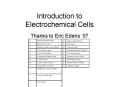 Introduction to Electrochemical Cells